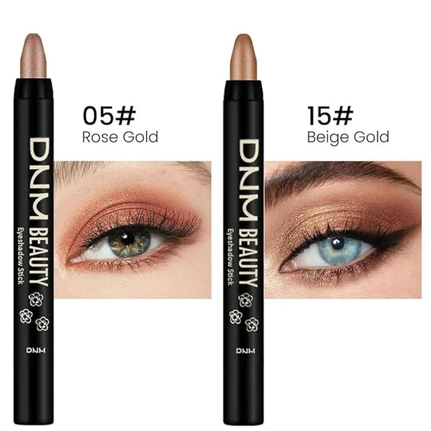 Kaely 2Pcs Cream Eyeshadow Stick Set for Eyes,Rose Gold & Beige Gold Shimmer Pen,Eye Brightener Halloween Makeup,sombras p...