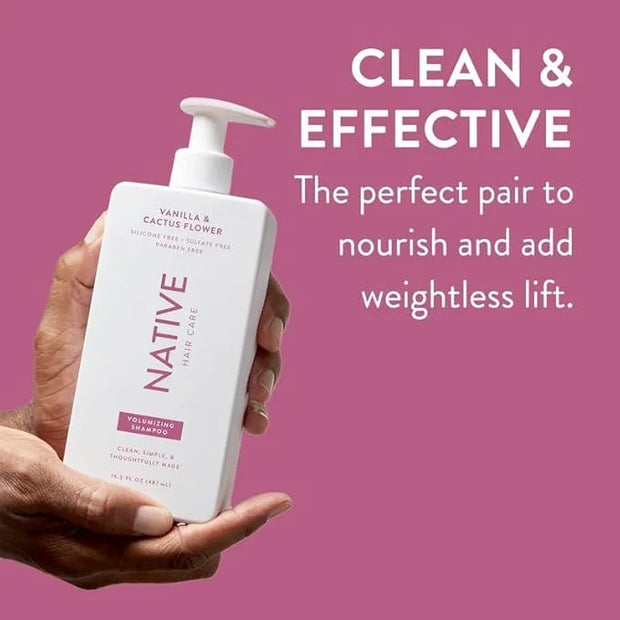 Native Vanilla & Cactus Flower Shampoo and Conditioner Contain Naturally Derived Ingredients |All Hair Type Color & Treate...
