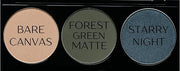 Off White, Matte Medium Green, and Glitter Navy Blue Green Vegan Eyeshadow Trio Palette; Talc, Paraben & Cruelty Free - Pr...