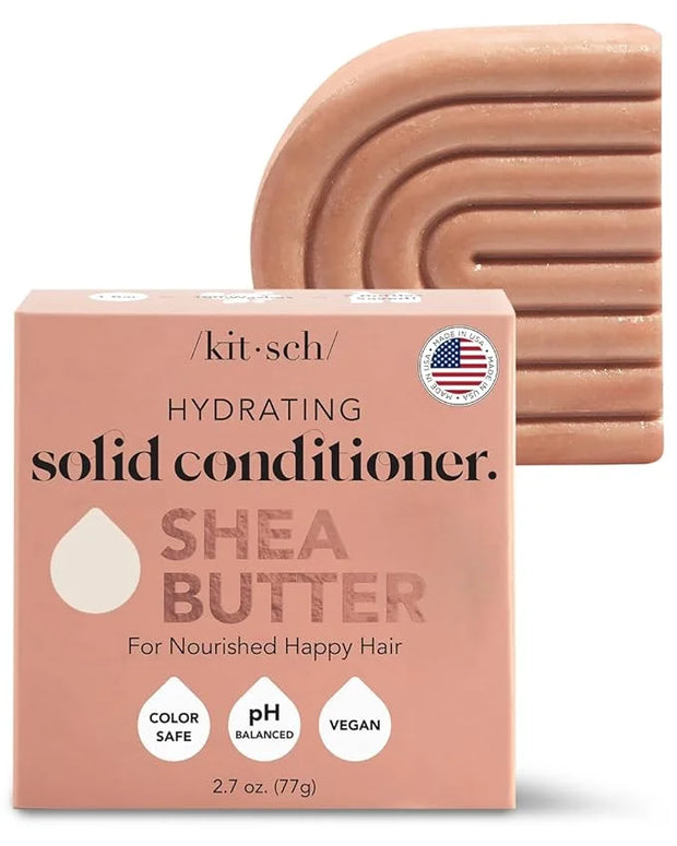 Kitsch Shea Butter Conditioner Bar for Hair Hydration | Nourishing Hair Mask | Made in US | Eco-Friendly Zero Waste Solid ...