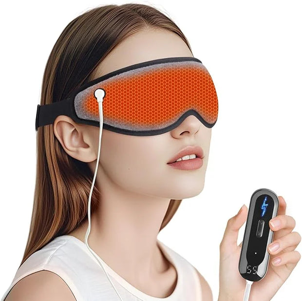 Heated Eye Mask Warm Eye Compress for Dry Eyes - Cordless Electric Heat Eye Mask with Temperature Timer Control Heating Pa...