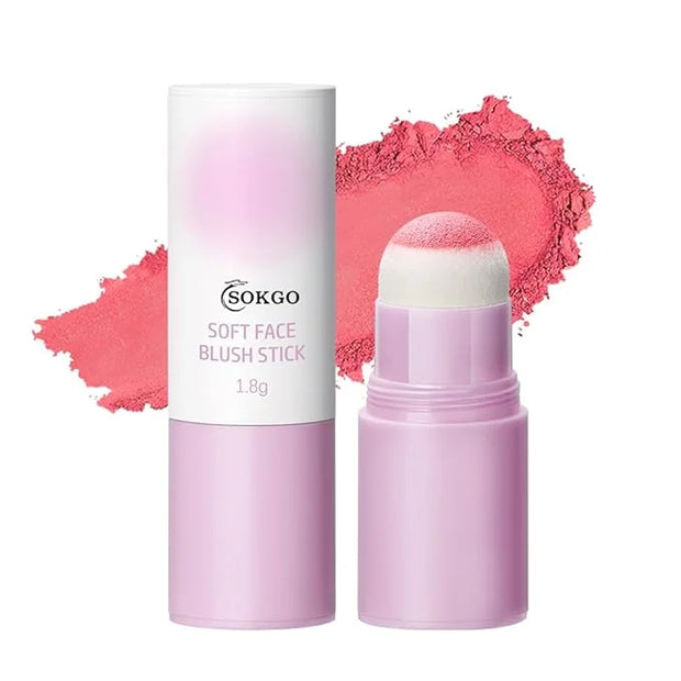 Soft Face Blush Stick, Matte Natural Long Lasting Blush for a Flawless Finish, Creamy Blendable Formula for All Skin Types...