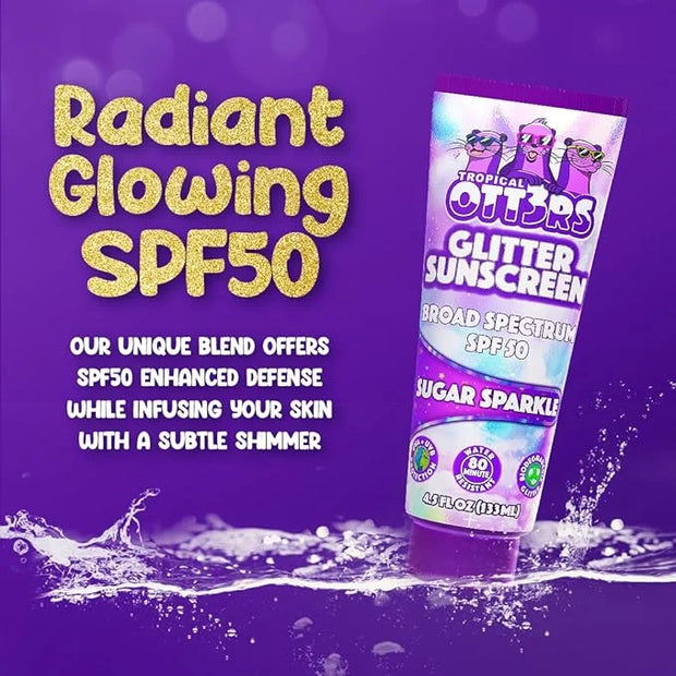 Glitter Sunscreen SPF 50 Lotion 4.5oz - Sparkle Sunscreen - Shimmer Sunscreen - Colored Sunscreen for Kids & Women - UVA/U...