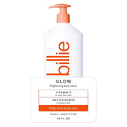 Billie Glow Brightening Women's Body Lotion, Citrus Woods Scent, With Vitamin C, 18 fl oz - Product Image