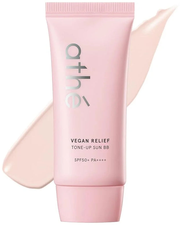 ATHE Vegan Relief Sun BB SPF50+ PA++++, Korean Sunscreen, Zinc Oxide Tone Up Cream, Tone & Texture Correction, Long-Lastin...