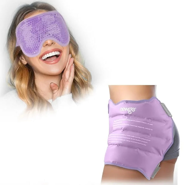 NEWGO Bundle of Gel Eye Mask and Hip Ice Pack Purple - Product Image