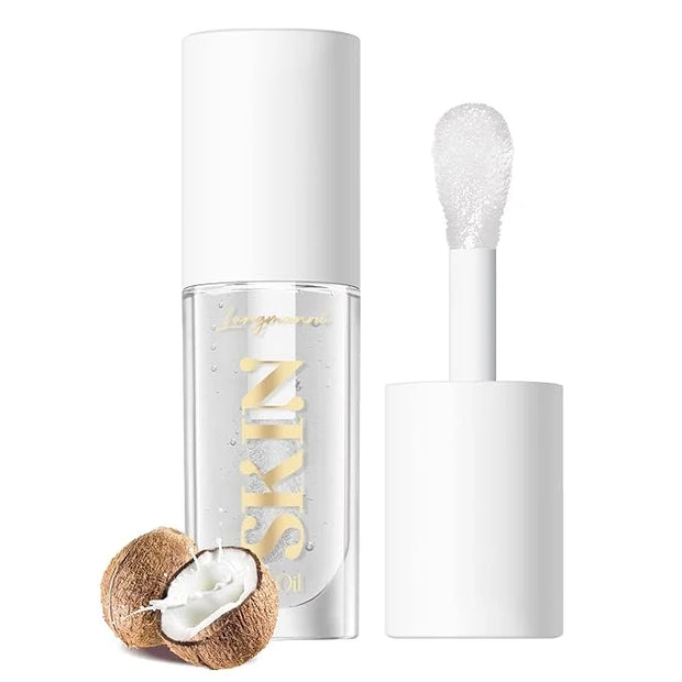 Big Brush Head Hydrating Lip Glow Oil Plumping Lip Tint, Transparent Lip Care Lip Gloss Tinted Lip Balm, Moisturizing Non-...