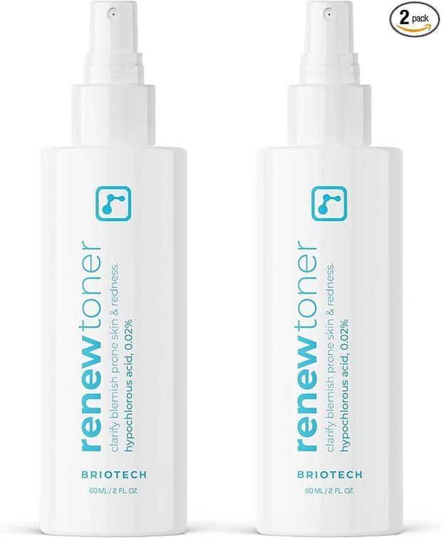 BRIOTECH Renew Toner, Hypochlorous Acid Spray, Minimize Appearance of Blemishes, Soothing Facial Mist for Sensitive Skin, ...