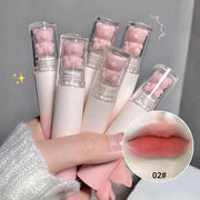KWOLYKIM Pink Bear Matte Velvet Lip Gloss, Moisture Smooth Lip Glaze Waterproof Long Lasting Lip Stain Cute Beauty Makeup ...