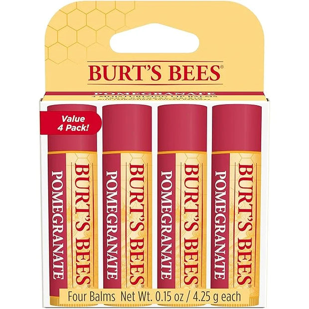 Burt's Bees Lip Balm - Pomegranate, Lip Moisturizer With Responsibly Sourced Beeswax, Tint-Free, Natural Origin Conditioni...
