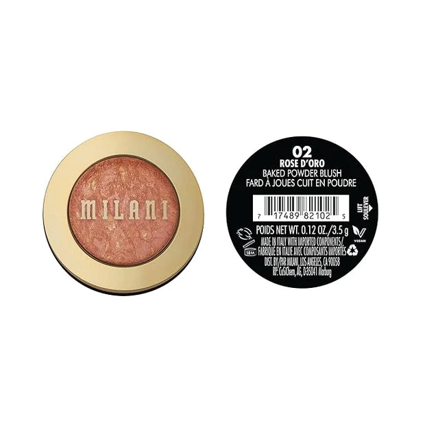 Milani Baked Blush, Powder Blush for Cheeks, Cruelty Free Makeup - Shape, Contour & Highlight Face for a Shimmery or Matte...