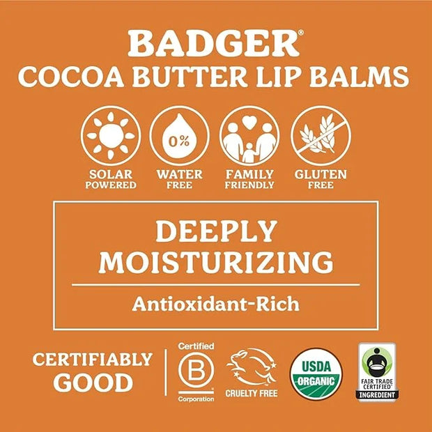 Badger - Cocoa Butter Lip Balm, oz