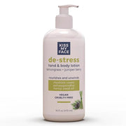 Kiss My Face De-Stress Hand & Body Lotion - Lemongrass + Juniper Berry - Soothing Rhodiola Rosea - With Hemp Seed Oil & As...