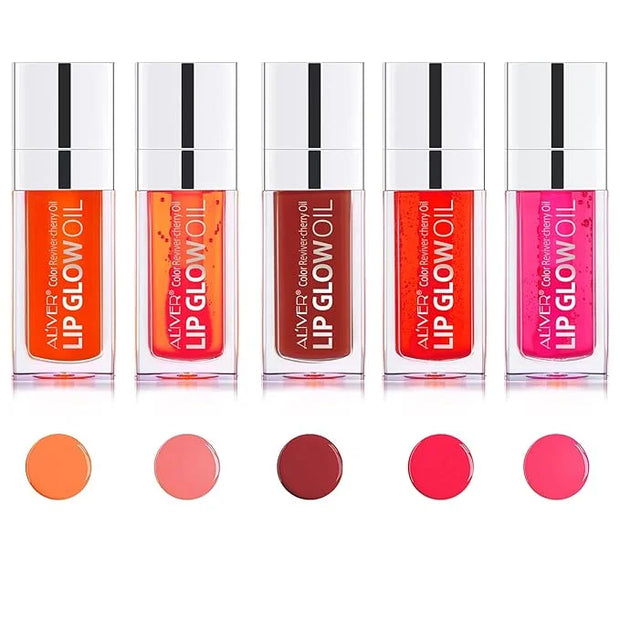 Lip Oil,Lip Glow Oil,Plumping Lip Oil Tinted,Hydrating Gloss Tinted Lip Balm,Long Lasting Nourishing Non-sticky Fresh Text...