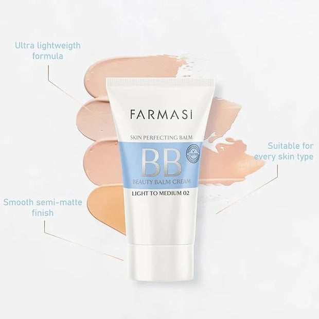 FARMASi Make Up BB Cream Beauty Balm, Full-Coverage Foundation, Concealer, Moisturizer BB Cream for All Skin Types, 1.7 fl...