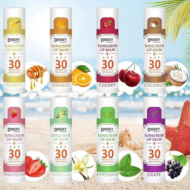 DMSKY SPF Lip Balm Bulk 32 Pack, Sunscreen Lip Balm SPF 30, Broad Spectrum UVA/UVB Protection, Lip Sunblock Bulk Sunscreen...
