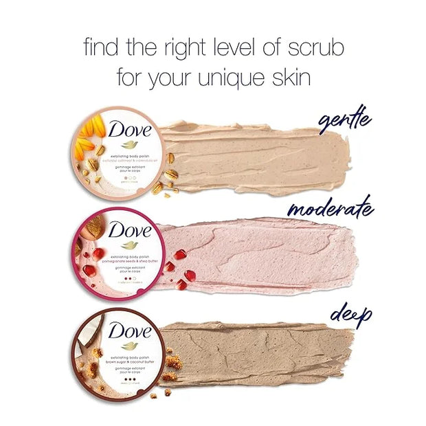 Dove Exfoliating Body Polish Scrub for Silky Skin Oatmeal & Calendula Oil Body Scrub Exfoliates & Gives Lasting Nourishmen...