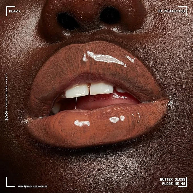 NYX PROFESSIONAL MAKEUP Butter Gloss Brown Sugar, Non-Sticky Lip Gloss - Fudge Me (Warm Brown) - Product Image