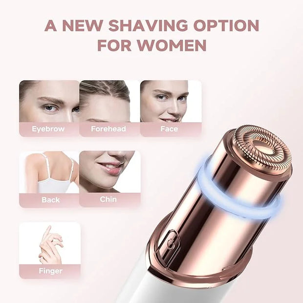 Eyebrow Facial Trimmer: 2 in1 Rechargeable Facial Hair Removal and Eyebrow Shaver - Face Lips Body Painless Facial Razor w...