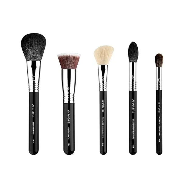 Sigma Beauty Makeup Brush Set – Set of 5 Classic Makeup Brushes for Full Face, Professional Makeup Brushes for Foundation,...