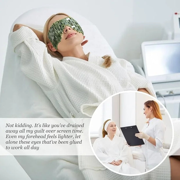 Jade Eye Mask,Large Facial Cooling Mask with 100% Real Jade for Hot & Cold Therapy,Green Stone Facial Eyes Sleeping Mask R...