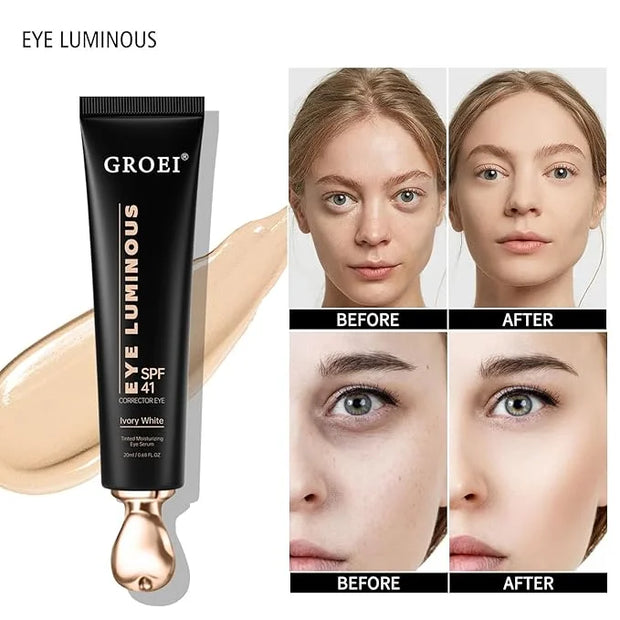 Luminous Eye Corrector Spf 41,Under Eye Corrector For Dark Circles,Undereye Sunscreen & Concealer, Hydrating Serum, Anti A...