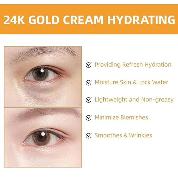 Moisturing Face Cream Skincare for Women,Day Night 24k Gold Facial Cream for Face，Hydration Face Cream for All Skin Types ...