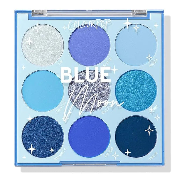 ColourPop Blue Moon Eyeshadow Palette - Monochromatic Blue Shadow Palette with Matte, Metallic and Duochrome Finishes - Hi...