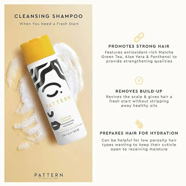 PATTERN Beauty by Tracee Ellis Ross Cleansing Shampoo w Matcha Green Tea, Aloe and Green Tea for Curls & Coils 7.8 fl oz -...