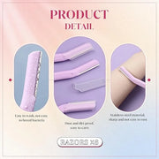 Lasnten 6Pcs Dermaplane Razor Eyebrow Facial Razor for Women Men Single Blade Multipurpose Eyebrow Trimmer Skin Hair Remov...