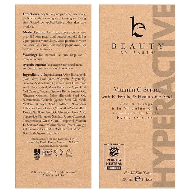 Vitamin C Face Serum - USA Made with Natural & Organic Ingredients, Skin Brightening Vitamin C Serum for Face for Women, D...