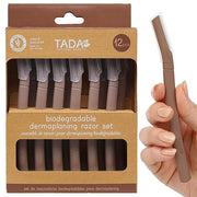 Biodegradable Wheat Straw Disposable Razors for Women – 12 Pack, Single-Color, Safety Cap – Facial & Eyebrow Razors for Un...