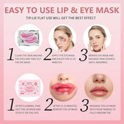 30 Pairs Lip Mask & Eye Mask,Under Eye Patches For Reducing Fine Lines & Dark Circles,Moisturizing Lip Spa Daily Labial Ma...