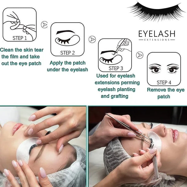 50 Pairs Set Under Eye Pads,Eyelash Extension Gel Patches, Lash Extension Lint Free Under Hydrogel Eye Mask Pads Beauty To...