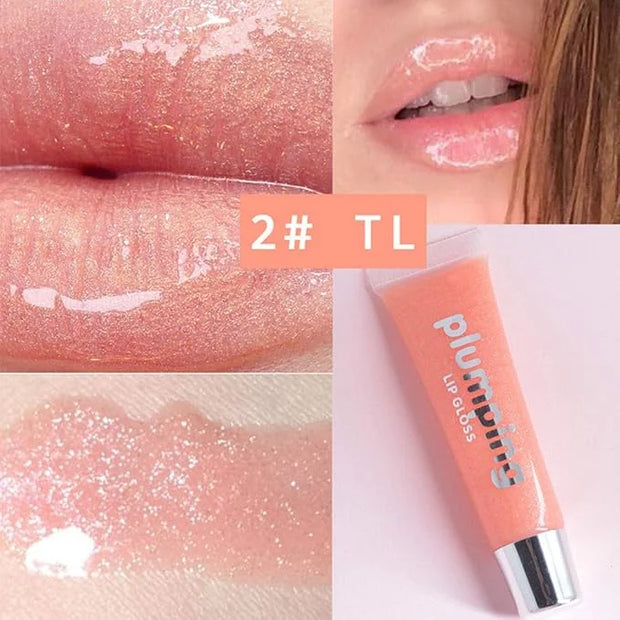 MAEPEOR Glitter Glossy Plumping Lipgloss 9 Colors Moisturizing Lip Plumper Shiny Jelly Lip Gloss Natural Liquid Lipstick f...