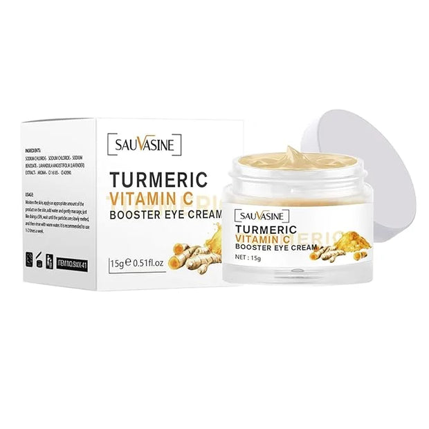 Turmeric + Vitamin C Eye Cream, Turmeric Under Eye Cream for Dark Circles and Puffiness, Anti Aging Cream Correction for P...