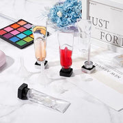 GORGECRAFT 4Pcs 4ml Lip Gloss Tubes Empty Refillable Soft Lipgloss Balm Tubes with Brush Glaze Container with Silver Black...