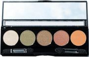 Moroccan Spice Shimmer White, Olive Green, Gold, Copper Penny Red, and Light Matte Orange Vegan Eyeshadow Palette; Talc, P...