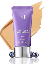 MISSHA M PERFECT COVER SERUM BB CREAM No.27 Honey Beige- Medium with Cool/Neutral Undertone, Skin Tint, Tinted Moisturizer...