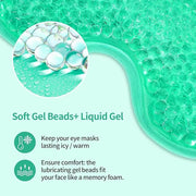 2PCS Gel Eye Mask - Reusable Hot/Cold Therapy Gel Bead Mask for Puffiness, Dark Circles, Headaches, & Stress Relief, Cooli...