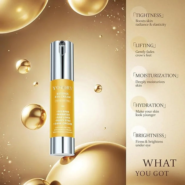 Retinol Under Eye Cream - Eye Cream for Dark Circles and Puffiness, Eye Bags, Wrinkles Fine Lines Skin Care Hydrates & Lif...