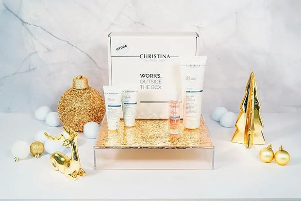 Christina Christmas Gift Box #4 Line Repair Hydra | Cleanser Serum Moisturizing Cream Night Cream - Product Image
