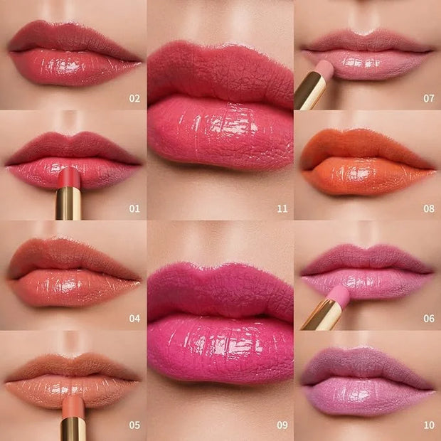Oulac Moisturizing Shine Rose Pink Lipstick for Women, 2 in 1 Tinted Lip Balm for Winter, Hydrated Juicy and Glossy Lip Co...