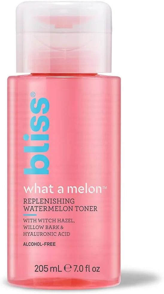 Bliss What a Melon Replenishing Watermelon Hyaluronic Acid Toner - 7 Fl Oz - Witch Hazel & Willow Bark - Hydrates, Refresh...