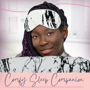 Celestial Silk Mulberry Silk Sleep Eye Mask with Adjustable Elastic Strap (Normal - Adjustable, White Marble) - Product Image
