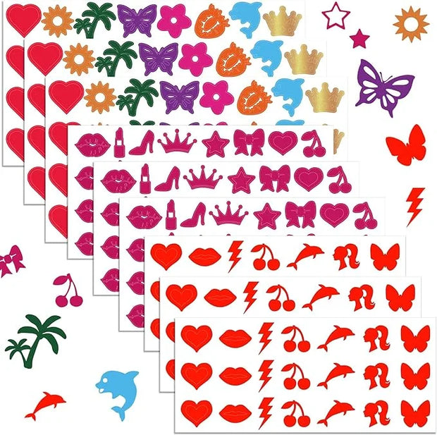 225 Pieces Tanning Stickers, Sunbathing Tattoo Body Sticker Self Adhesive for Indoor Tanning Beds, 15+ Styles Heart Butter...