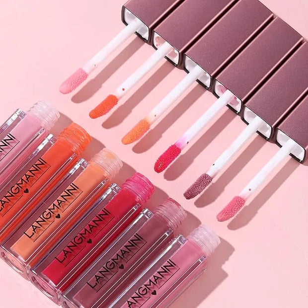 LANGMANNI 12Pcs Lip gloss Collection Makeup Set, Shiny Smooth Soft Liquid Lip Glosses Lip Stain With Rich Varied Colors Fo...