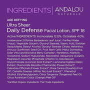 Andalou Naturals Ultra Sheer Daily Defense Facial Lotion, SPF 18, 2.7 oz, with Resveratrol CoQ10 and Antioxidants, Lightwe...