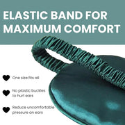 Silk Satin Sleeping Eye Mask, Dark Green Sleep Eye Mask Night Blindfold for Women and Men, Soft Breathable Blackout Eyesha...