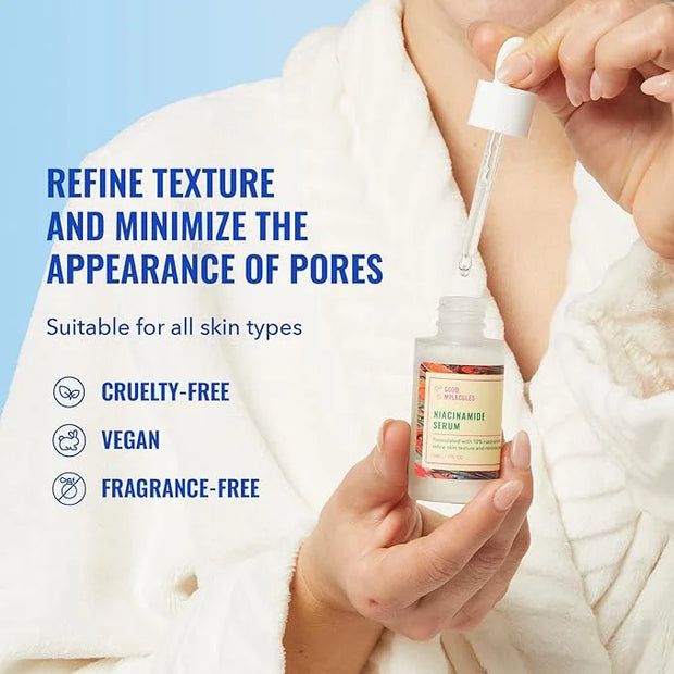 Good Molecules Niacinamide Serum - 10% Niacinamide Balancing B3 Facial Serum for Acne, Tone, Texture - Brightening and Hyd...